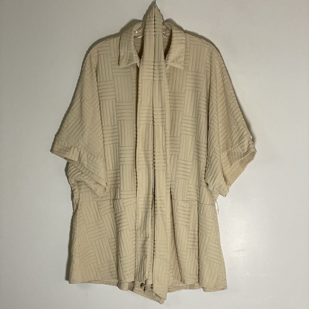 Indikah Romper Womens Small Cream Textured Euro Summer Jumpsuit Comfort Luxury S